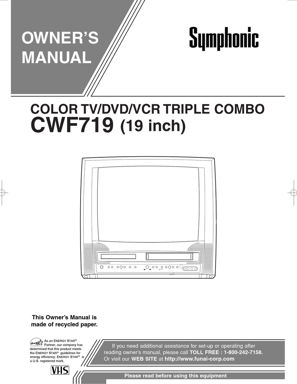 SYMPHONIC CWF719 OWNER'S MANUAL Pdf Download | ManualsLib