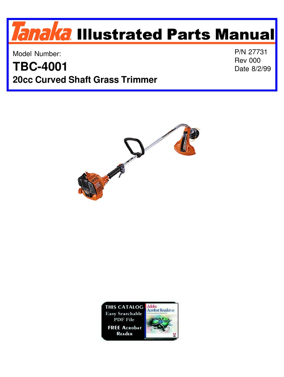TANAKA TBC4001 ILLUSTRATED PARTS MANUAL Pdf Download ManualsLib