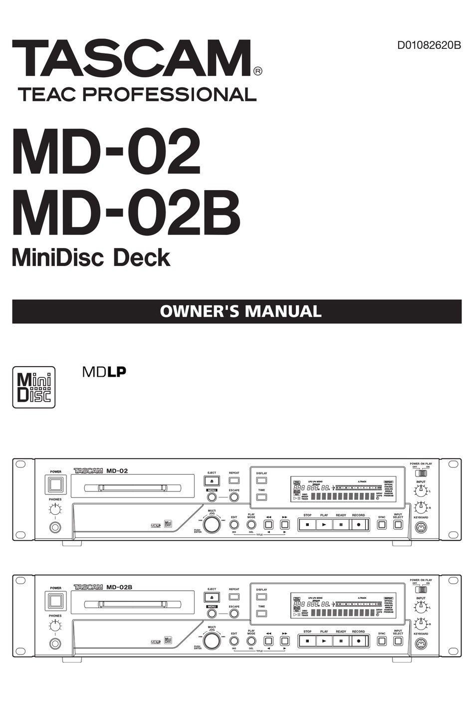 TASCAM MD-02 OWNER'S MANUAL Pdf Download | ManualsLib