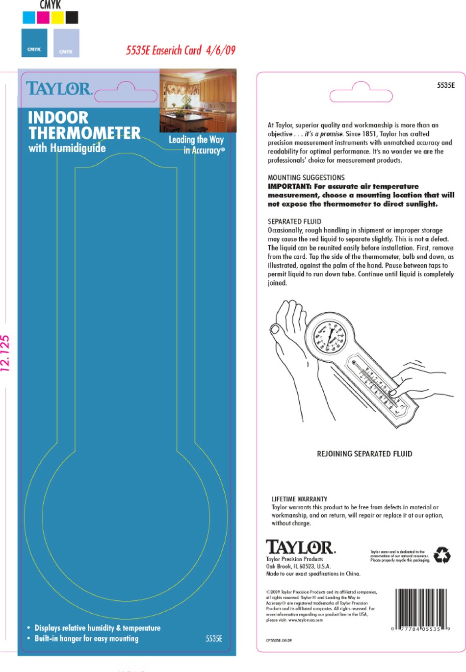 Taylor Humidiguide/Thermometer 5535e