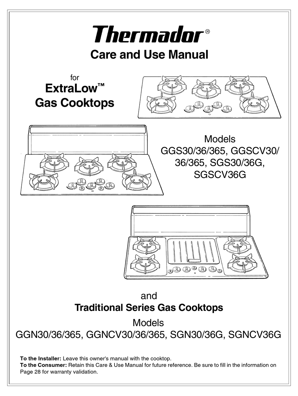 THERMADOR GGN30 CARE AND USE MANUAL Pdf Download ManualsLib
