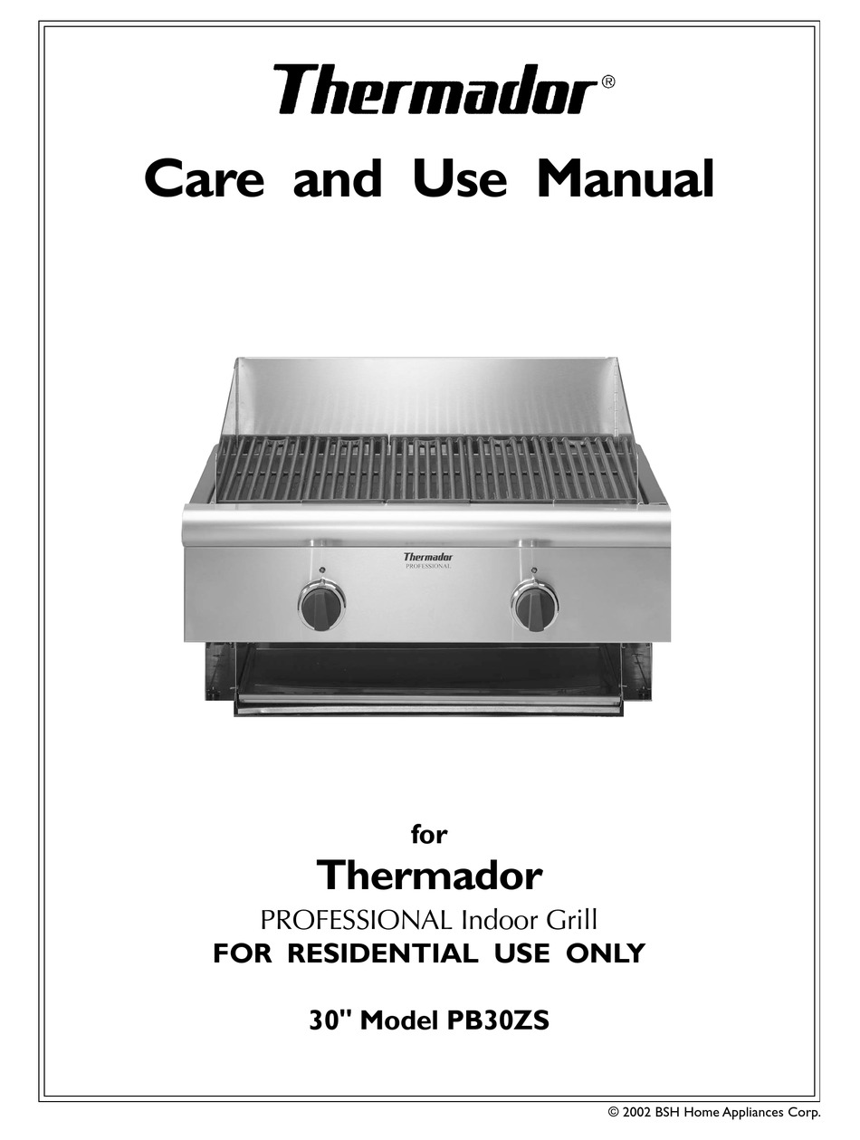 THERMADOR PB30ZS CARE AND USE MANUAL Pdf Download ManualsLib