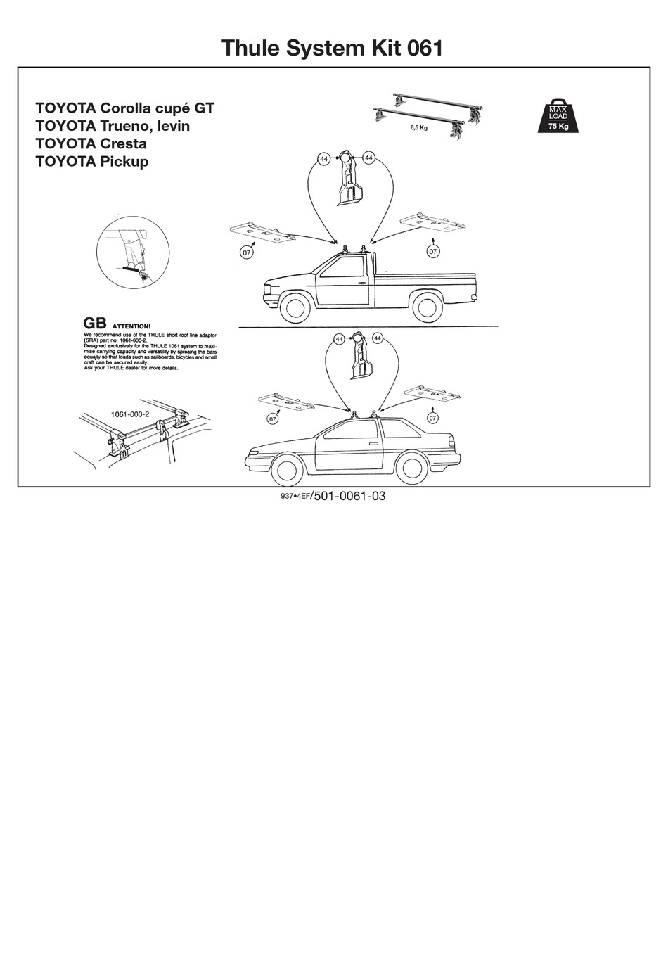 THULE 61 MOUNTING & INSTALLATION Pdf Download ManualsLib
