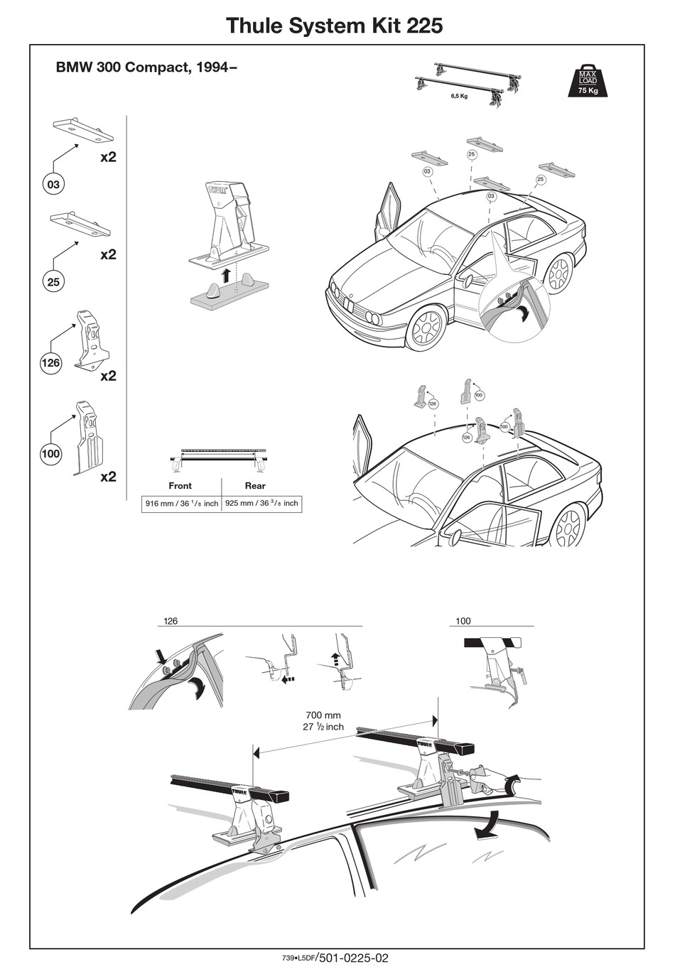 THULE 225 MANUAL Pdf Download ManualsLib