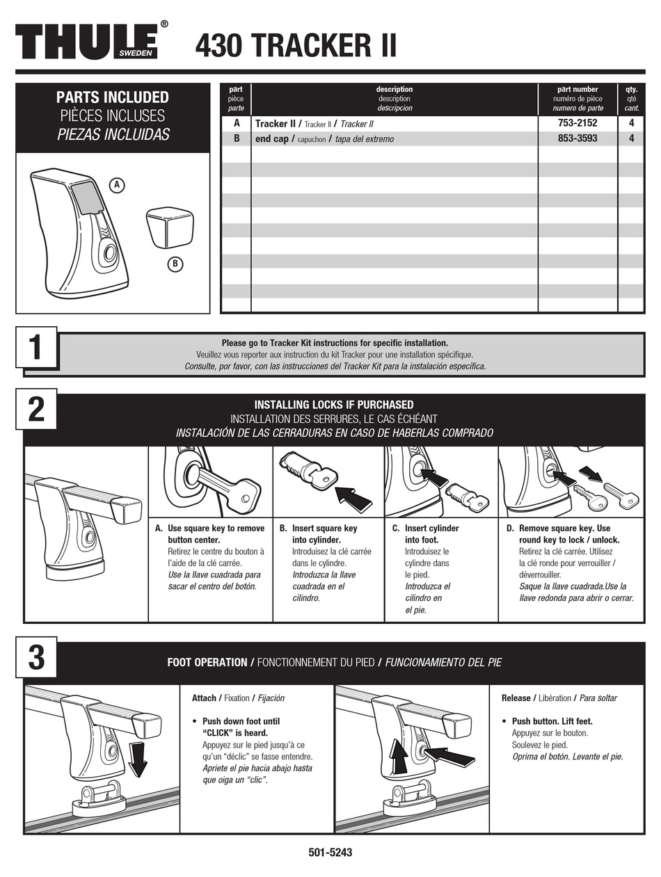 Thule 430 tracker ii instructions new arrivals