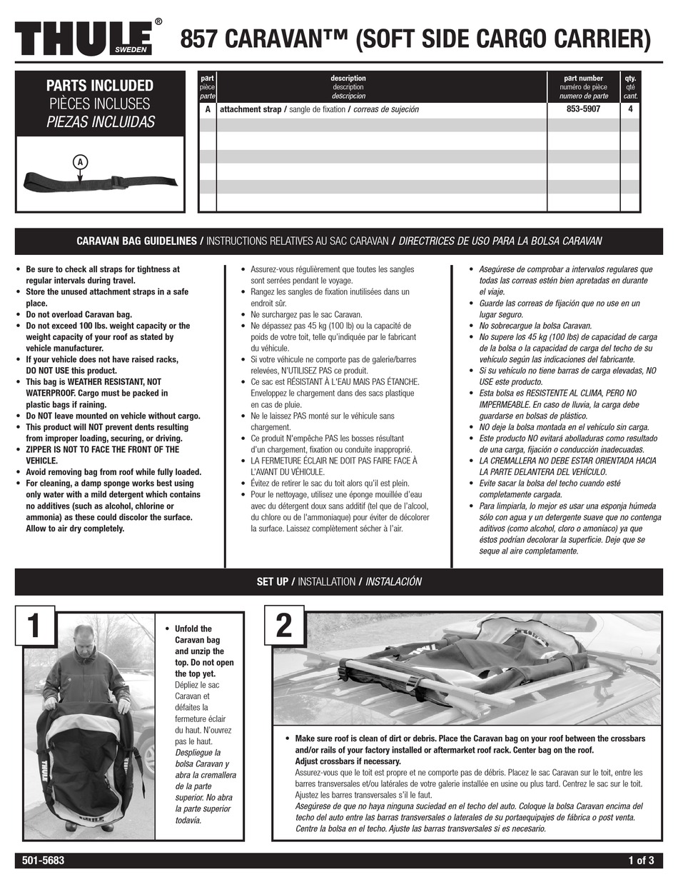 THULE CARAVAN 857 MANUALLINES Pdf Download ManualsLib