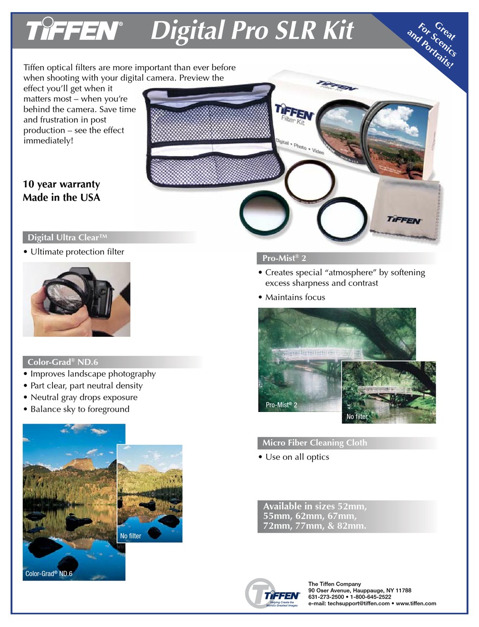 TIFFEN DIGITAL PRO SLR KIT BROCHURE Pdf Download | ManualsLib