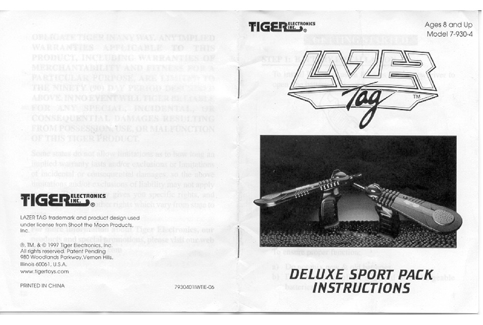 TIGER LAZER TAG 79304 INSTRUCTIONS MANUAL Pdf Download ManualsLib