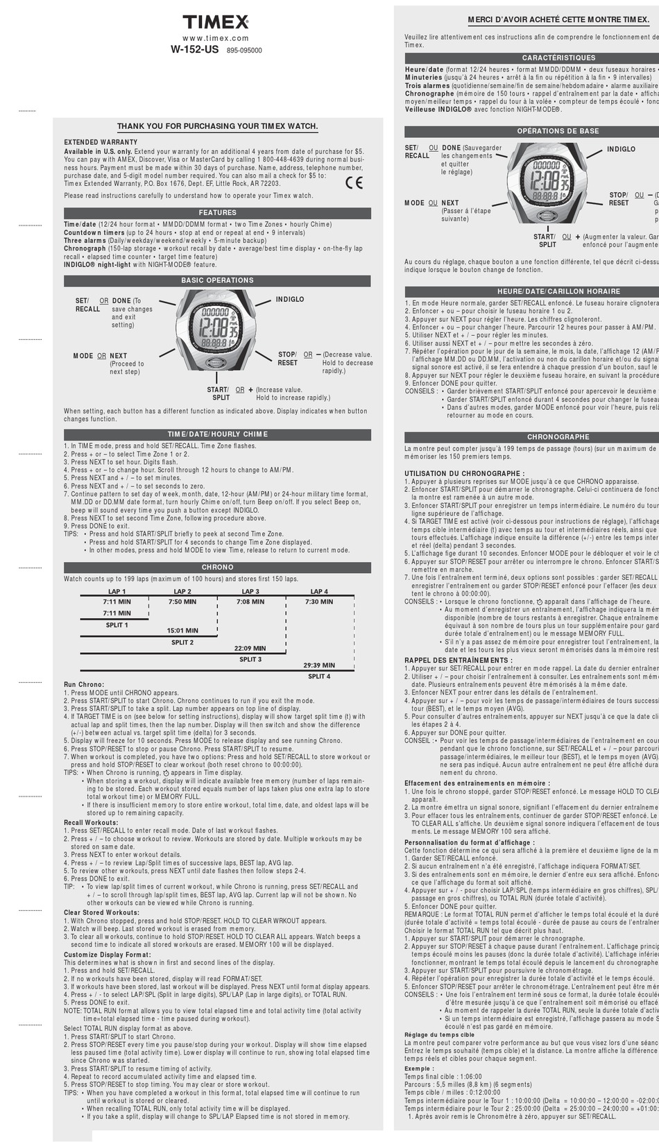 TIMEX 895-095000 USER MANUAL Pdf Download | ManualsLib