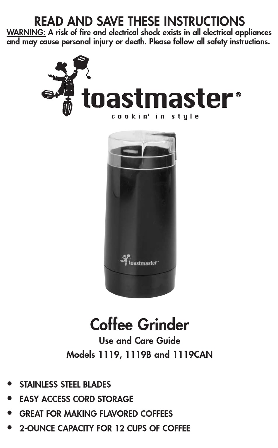 TOASTMASTER 1119B USE AND CARE MANUAL Pdf Download ManualsLib