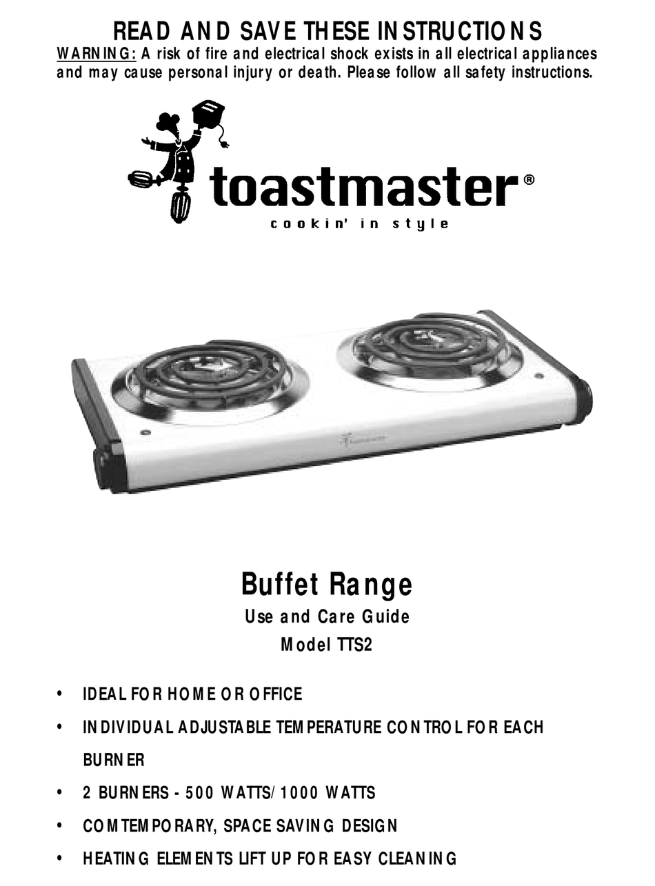 TOASTMASTER TTS2 USE AND CARE MANUAL Pdf Download ManualsLib