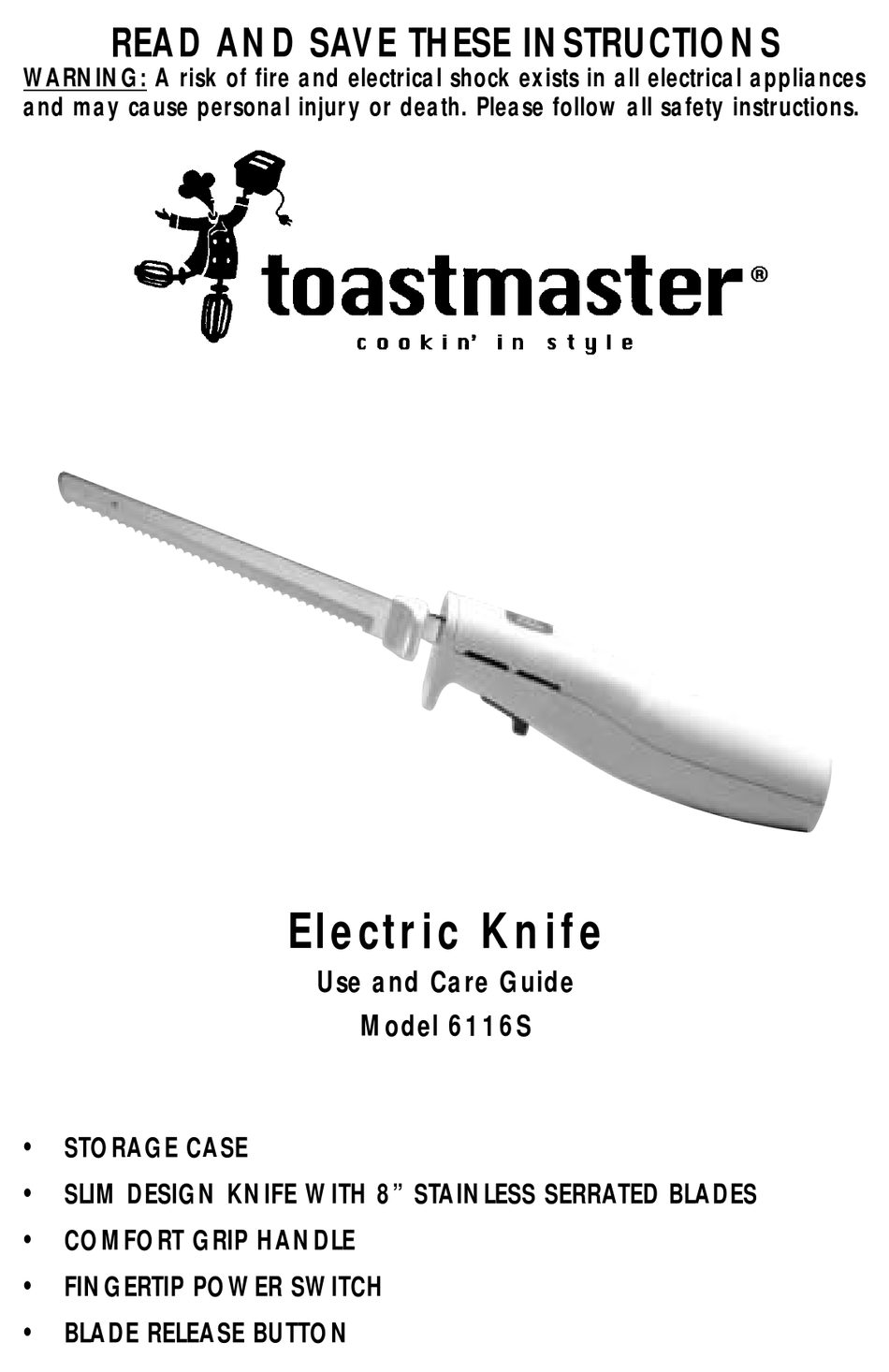 TOASTMASTER 6116S USE AND CARE MANUAL Pdf Download ManualsLib