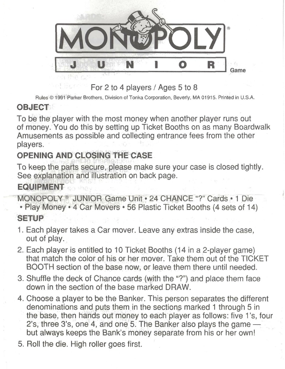 TONKA MONOPOLY GAMES INSTRUCTION MANUAL Pdf Download ManualsLib