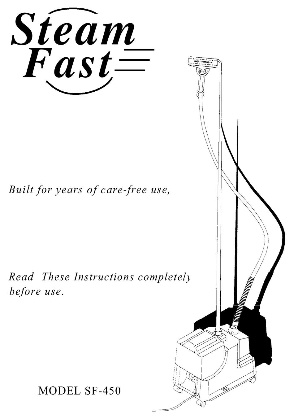 STEAMFAST SF450 INSTRUCTIONS MANUAL Pdf Download ManualsLib