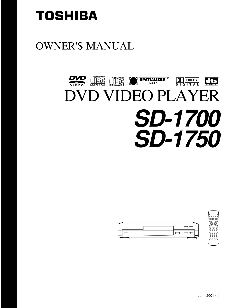 TOSHIBA SD-1700 OWNER'S MANUAL Pdf Download | ManualsLib