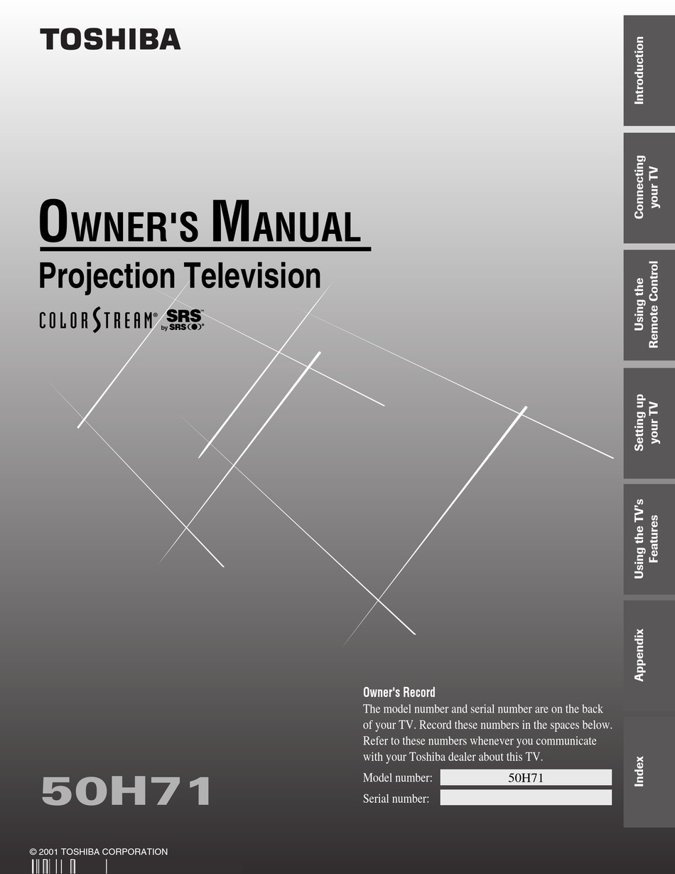 TOSHIBA 50H71 OWNER'S MANUAL Pdf Download | ManualsLib