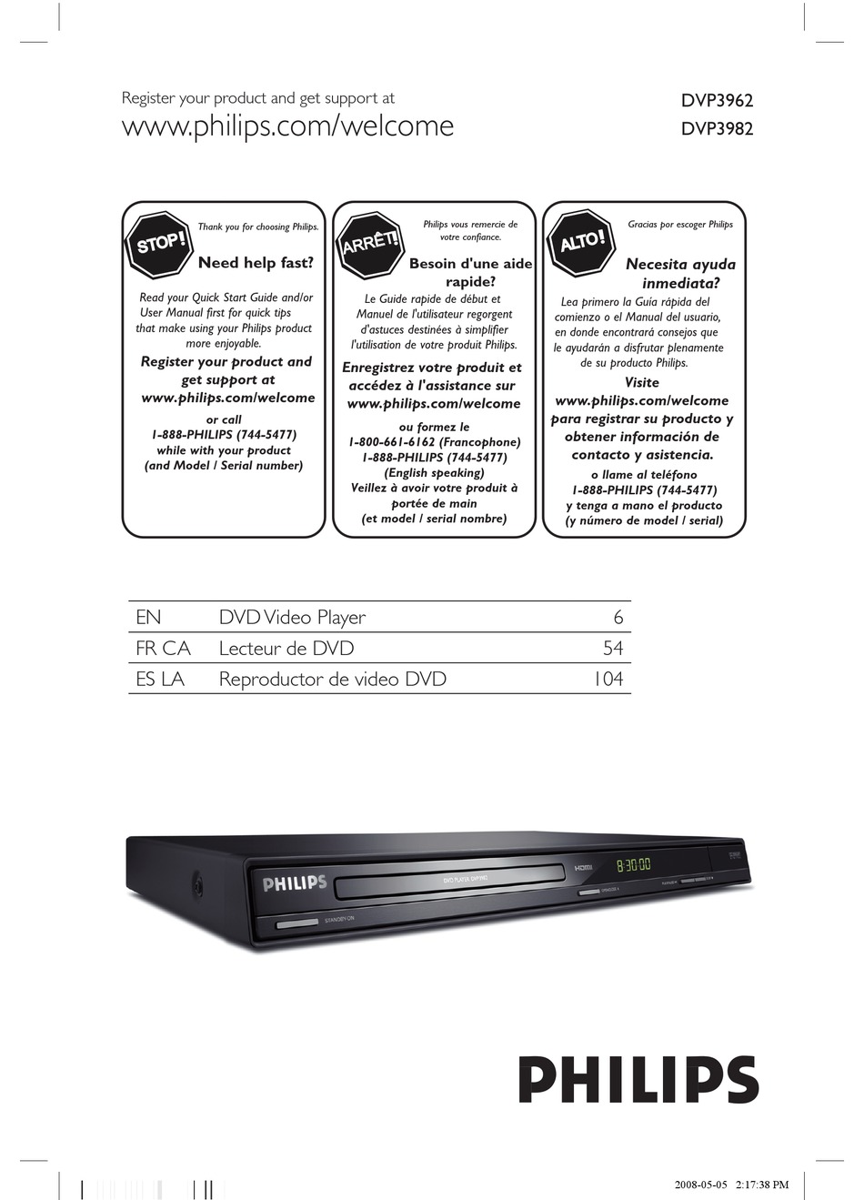 PHILIPS DVP3982/37B USER MANUAL Pdf Download | ManualsLib