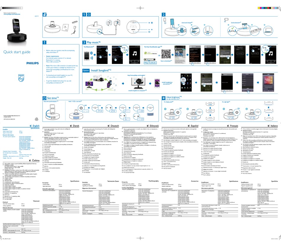 PHILIPS AS111/12 QUICK START MANUAL Pdf Download | ManualsLib