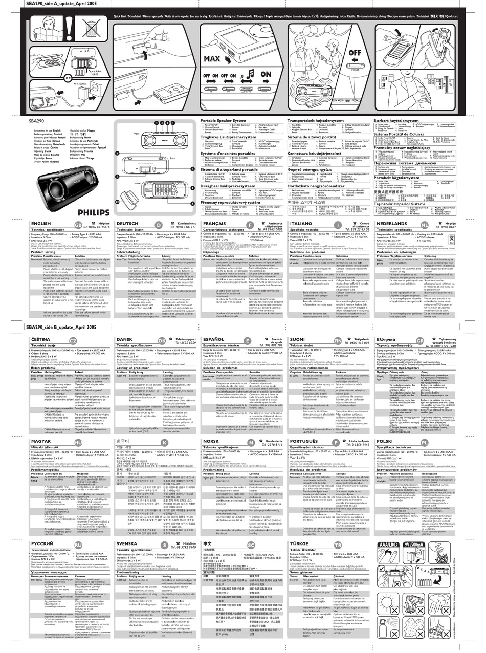 sba290 portable speaker system