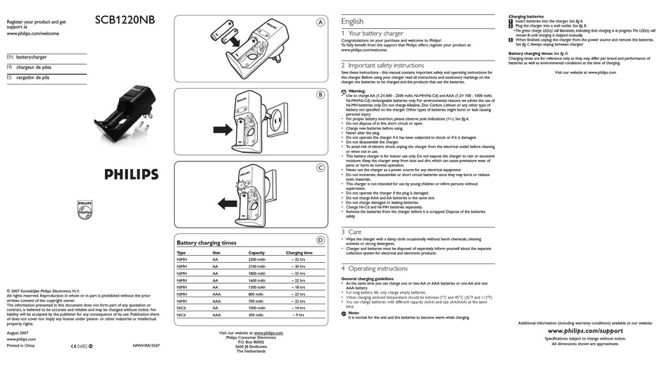 MultiLife Chargeur de piles SCB1480NB/12