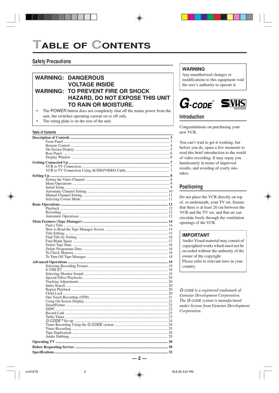 Philips Vr1010 75 User Manual Pdf Download 