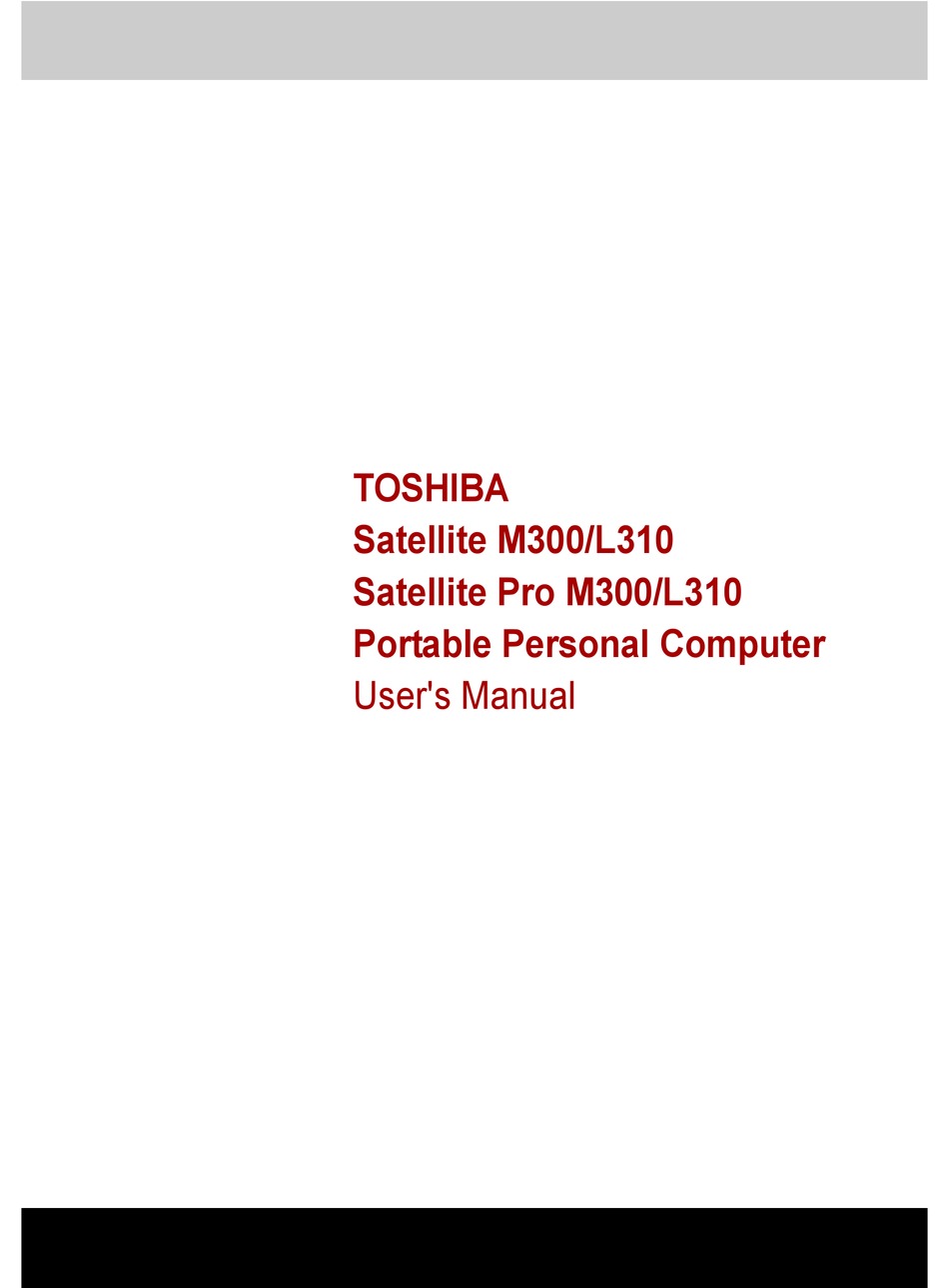 Toshiba Satellite L310 User Manual Pdf Download Manualslib