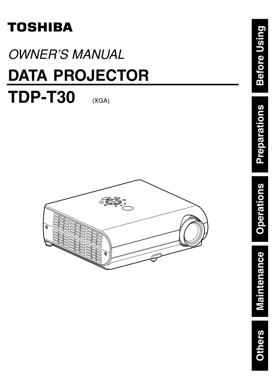 TOSHIBA TDPT30 OWNER