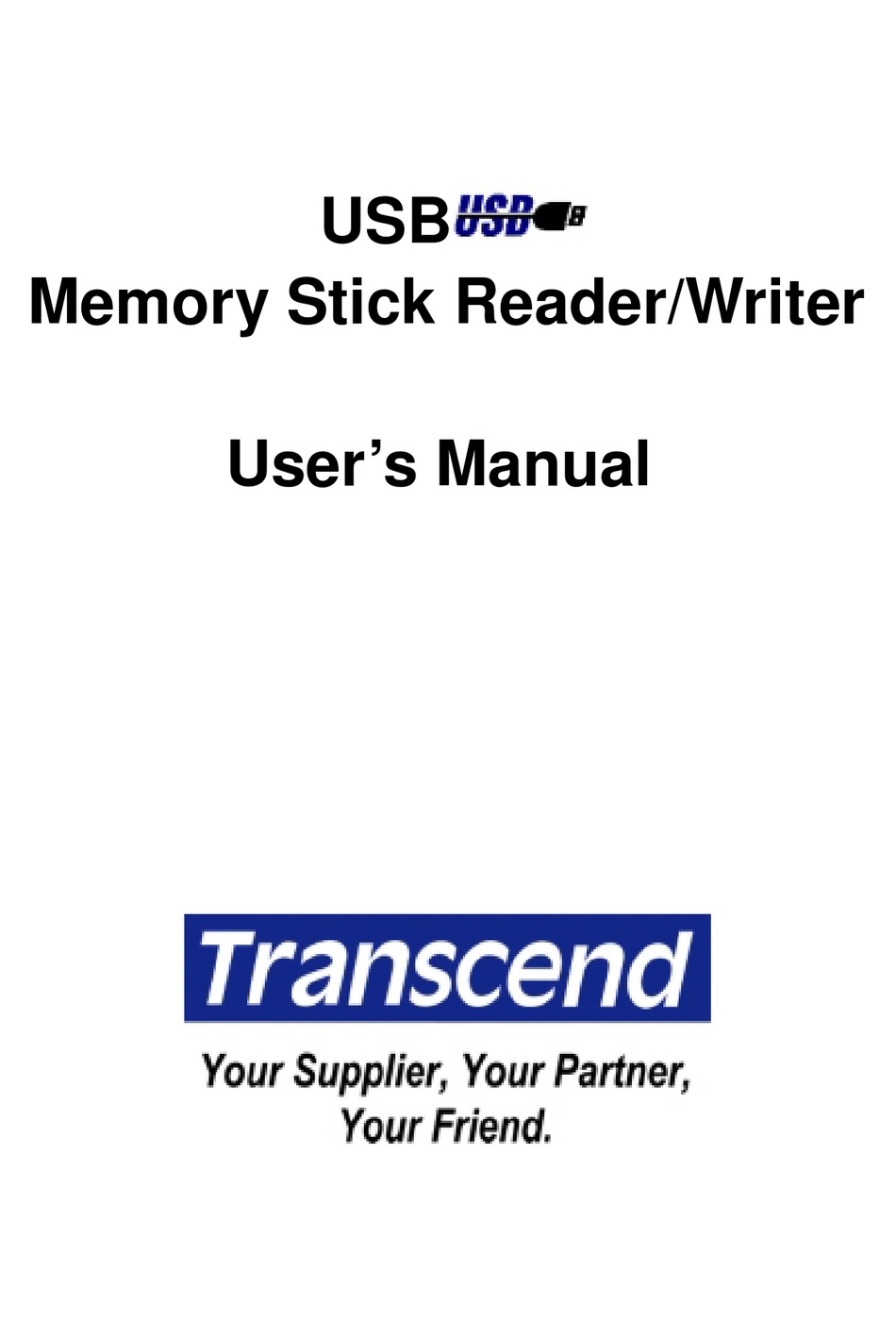 TRANSCEND MEMORY STICK READER/WRITER USER MANUAL Pdf Download ManualsLib