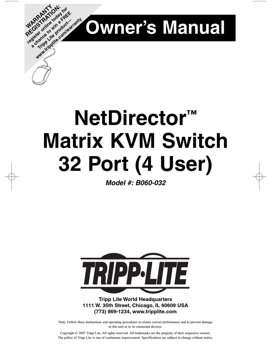 TRIPP LITE NETDIRECTOR B060-032 OWNER'S MANUAL Pdf Download | ManualsLib