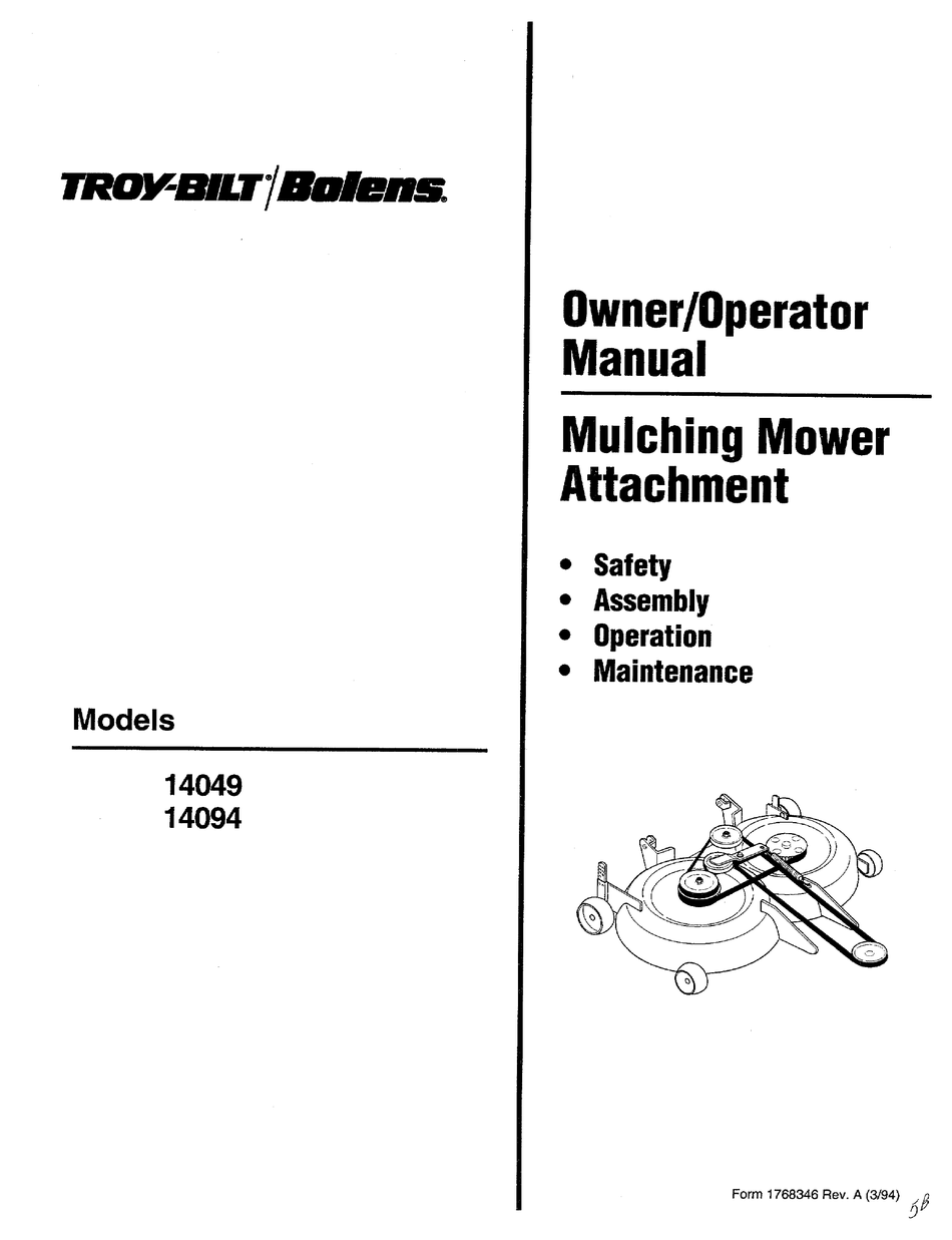 TROYBILT 14049 OWNER