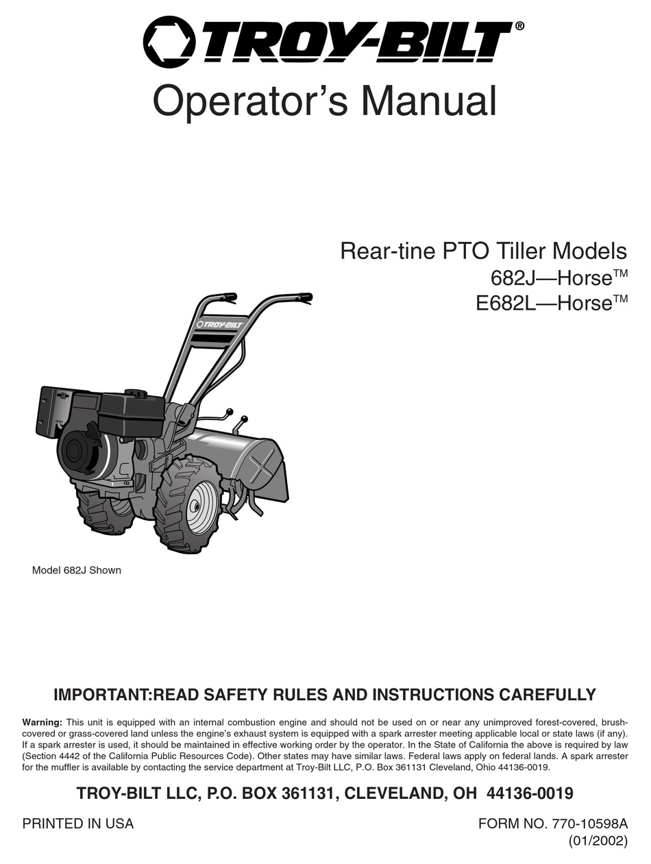 TROYBILT 682JHORSE OPERATOR
