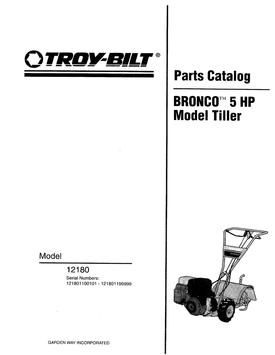 TROY-BILT BRONCO 12180 PARTS CATALOG Pdf Download | ManualsLib