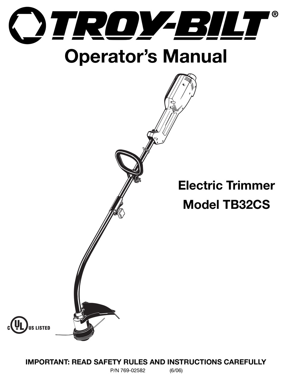 TROY-BILT TB32CS OPERATOR'S MANUAL Pdf Download | ManualsLib