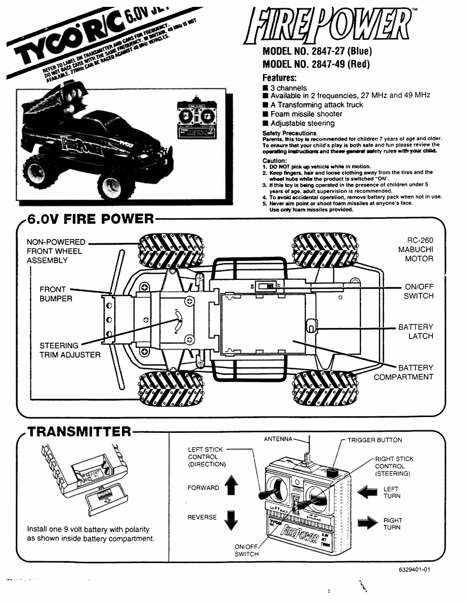 TYCO R/C 2847-49 USER MANUAL Pdf Download | ManualsLib