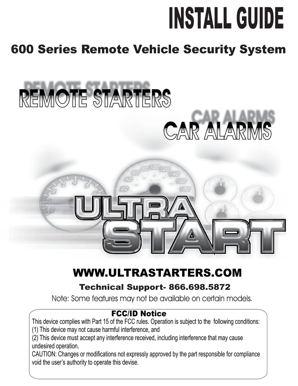 ULTRA START 600 SERIES INSTALL MANUAL Pdf Download