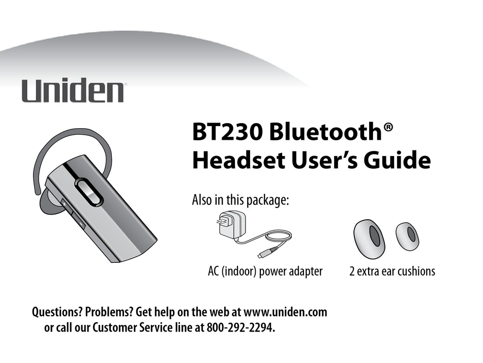 UNIDEN BT230 USER MANUAL Pdf Download ManualsLib
