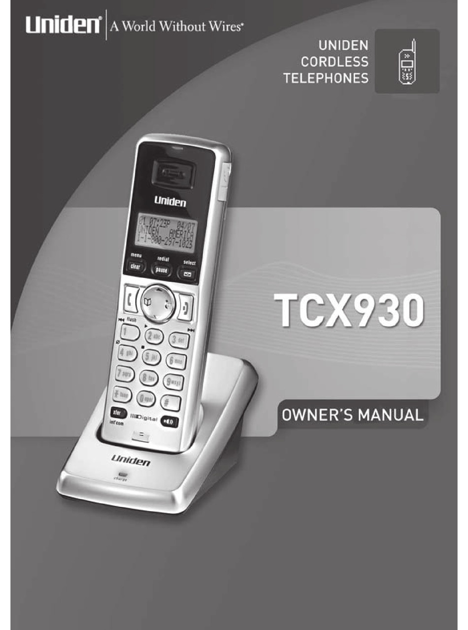 UNIDEN TCX930 OWNERS MANUAL Pdf Download | ManualsLib UNIDEN TCX930 OWNERS MANUAL Pdf Download