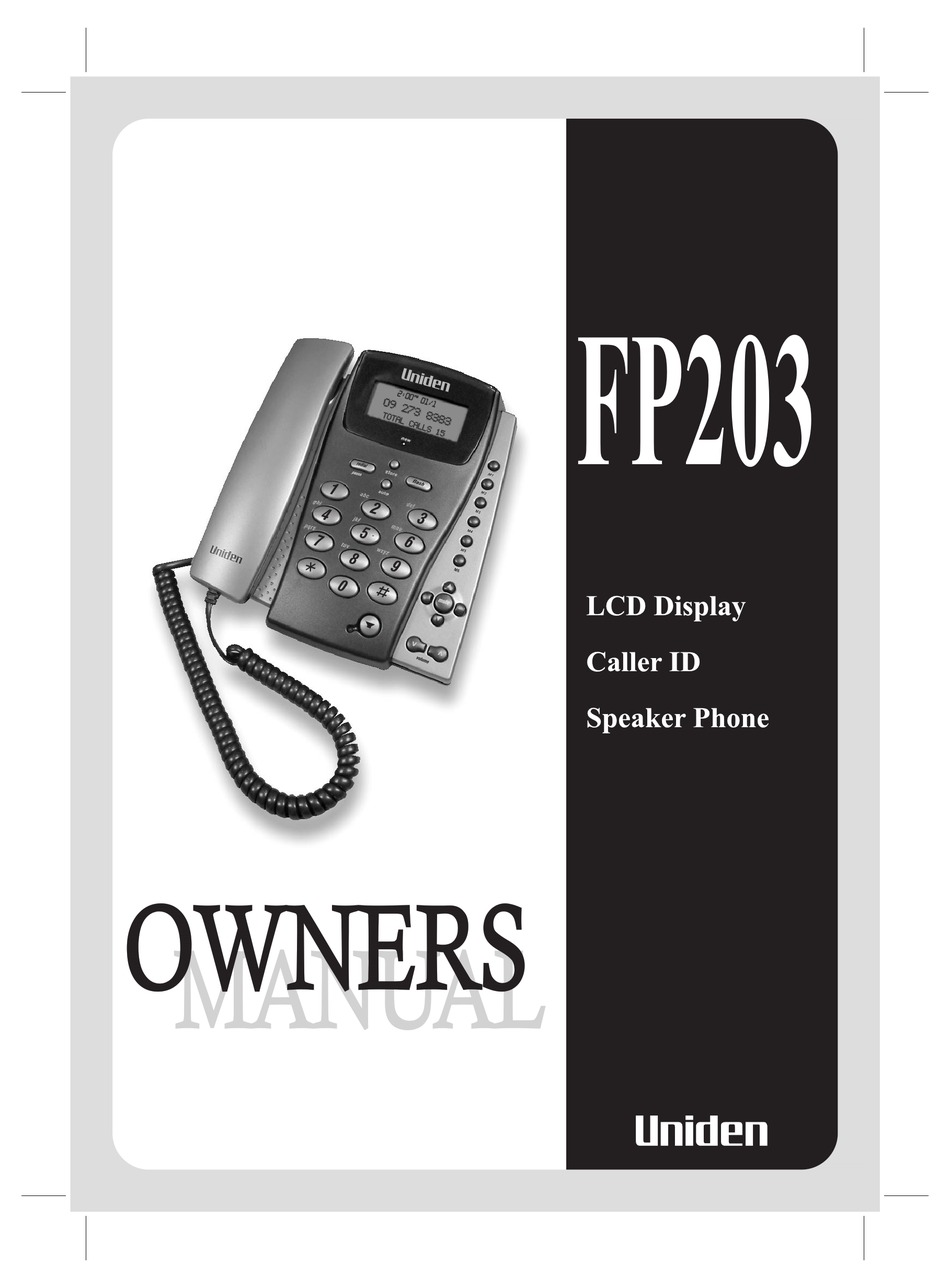 UNIDEN FP203 OWNER