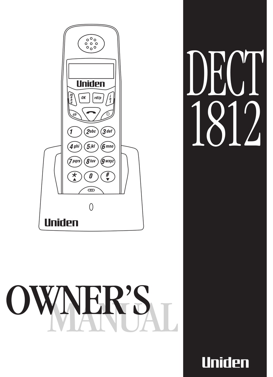 UNIDEN DECT 1812 OWNER'S MANUAL Pdf Download | ManualsLib