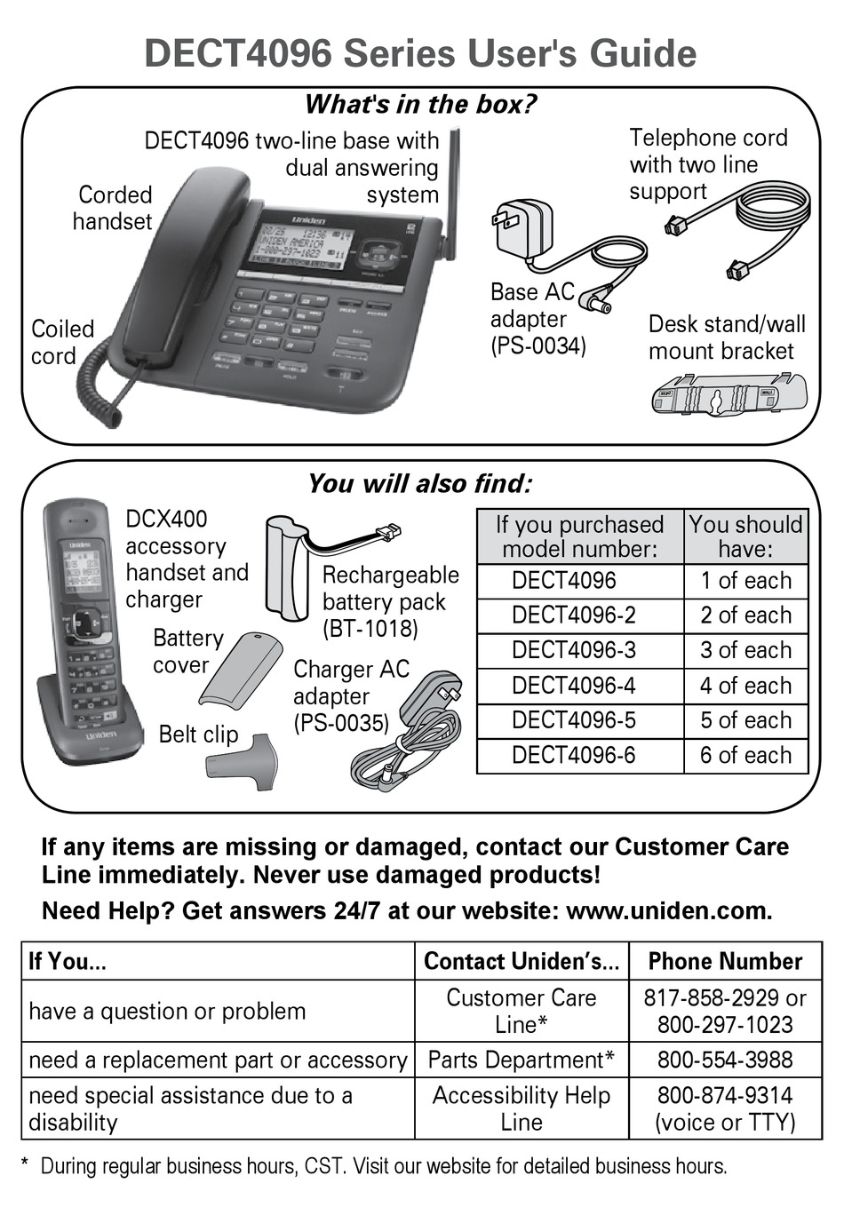 Uniden Dect4096 Series User Manual Pdf Download Manualslib