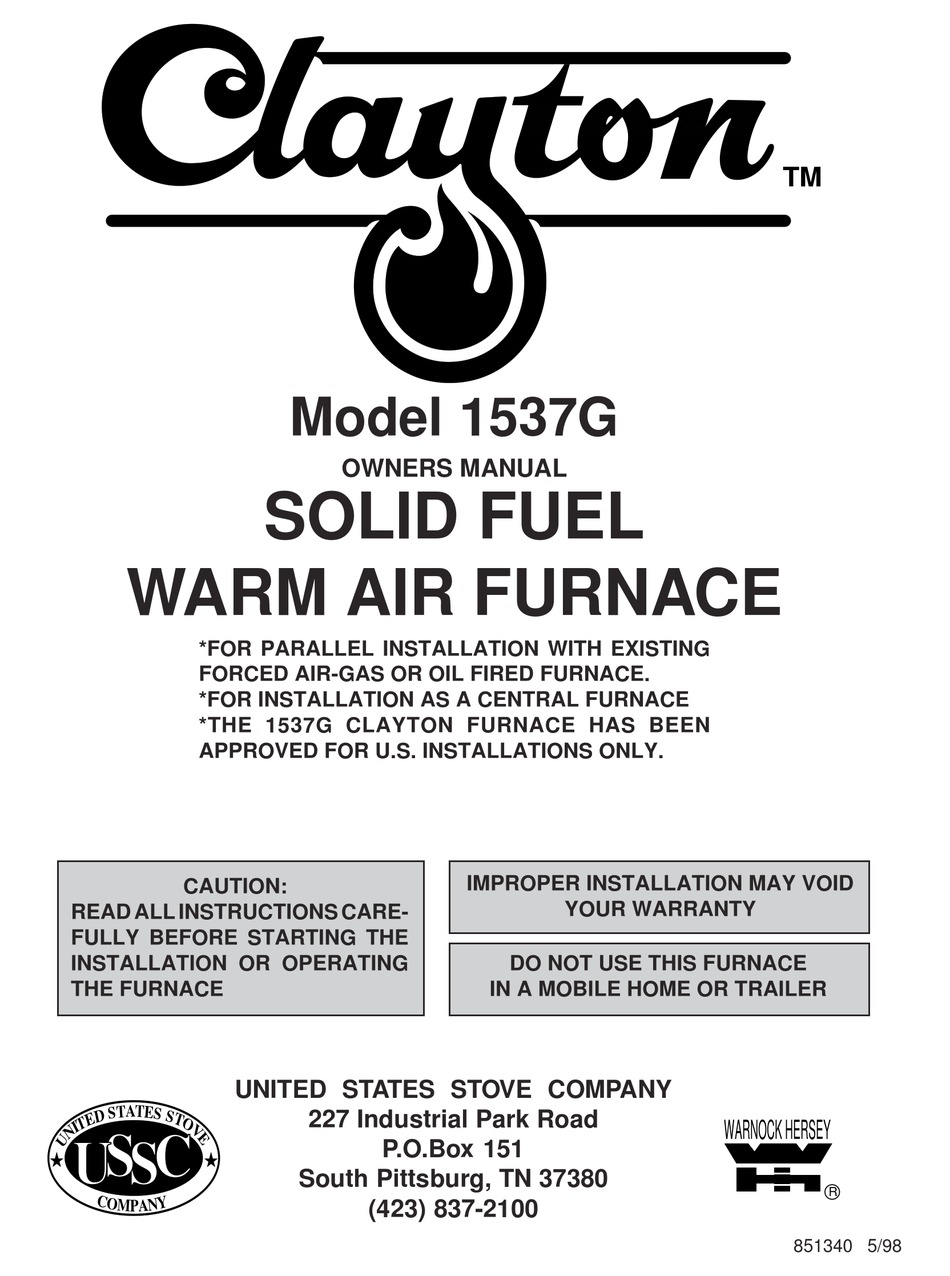 USSC 1537G OWNER'S MANUAL Pdf Download | ManualsLib