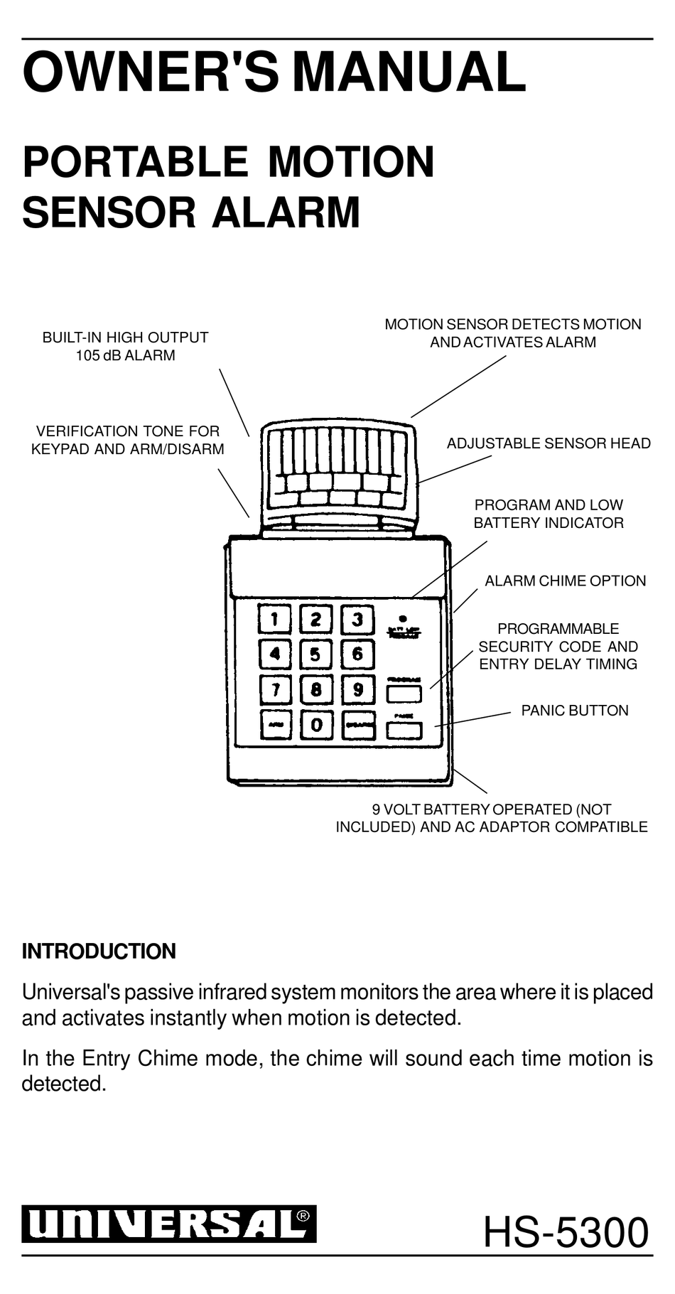 Universal security instruments hs 5300 owner s manual pdf download