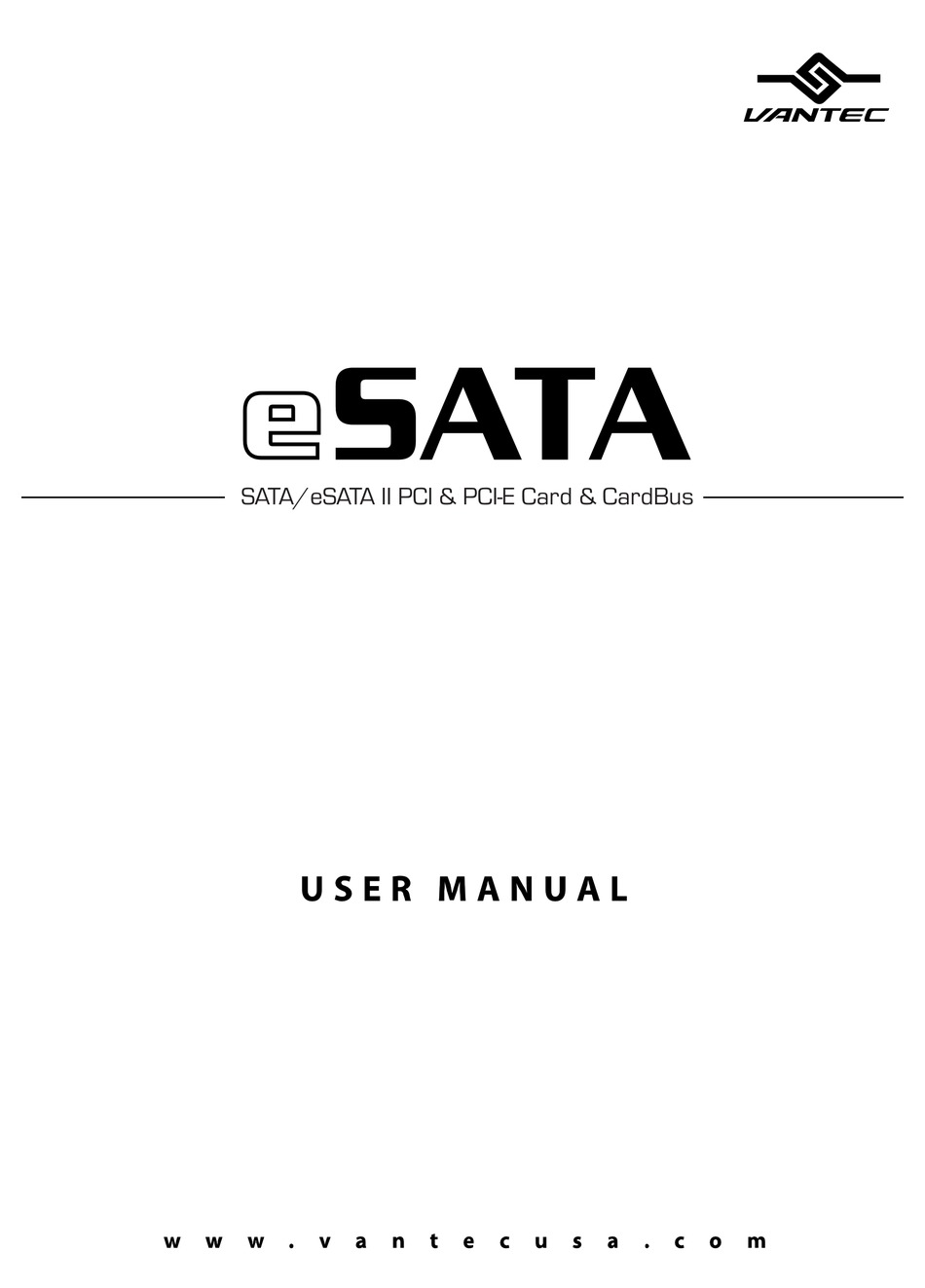 Vantec Esata Pci & Pci-e Card & Cardbus User Manual Pdf Download 