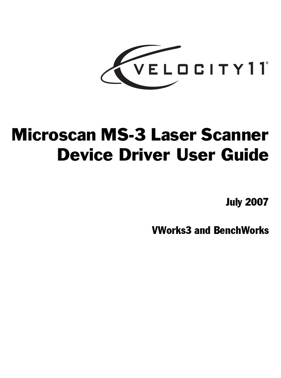 VELOCITY MICROSCAN MS-3 DRIVER MANUAL Pdf Download | ManualsLib