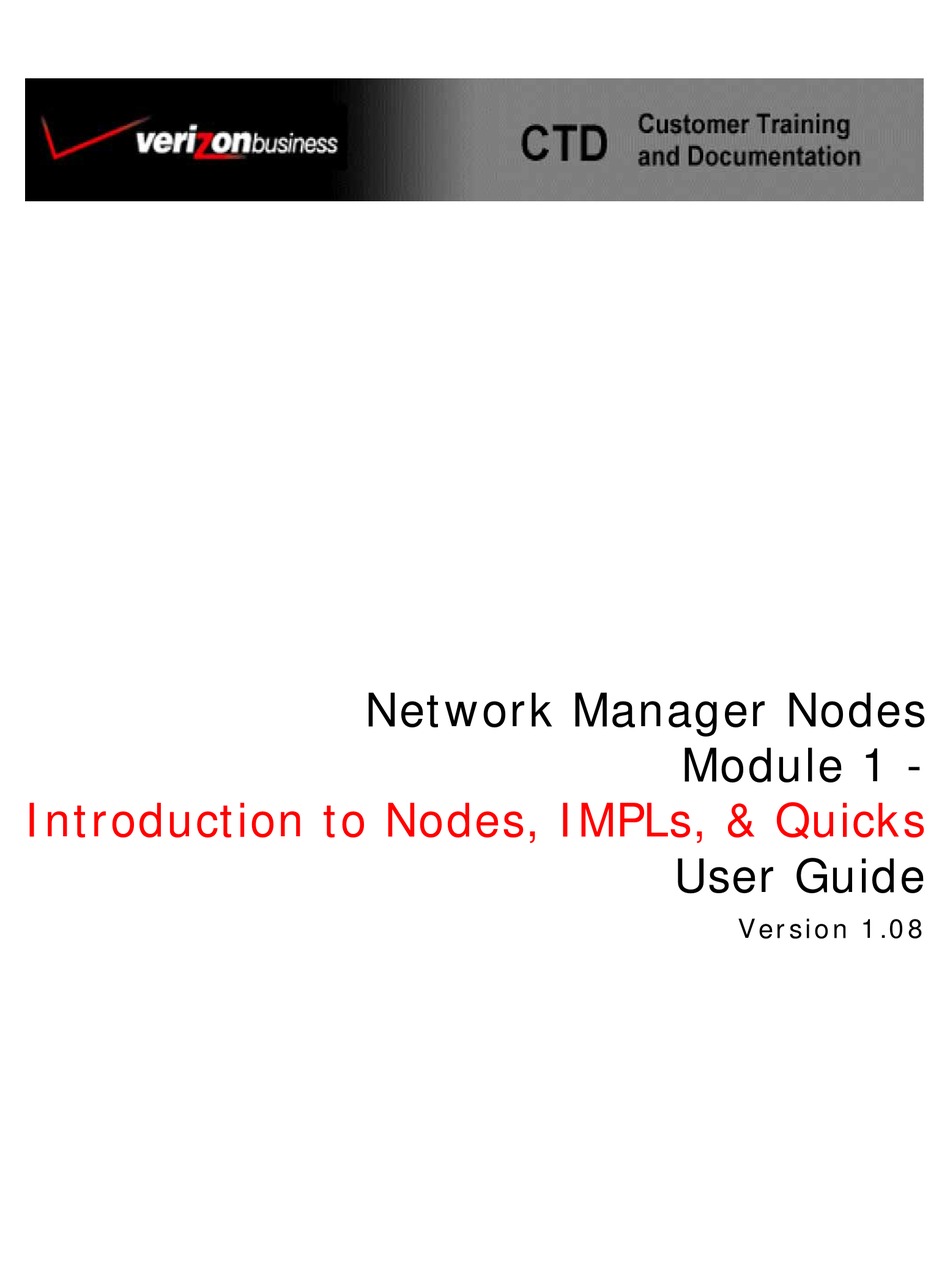 VERIZON NETWORK MANAGER NODES USER MANUAL Pdf Download ManualsLib