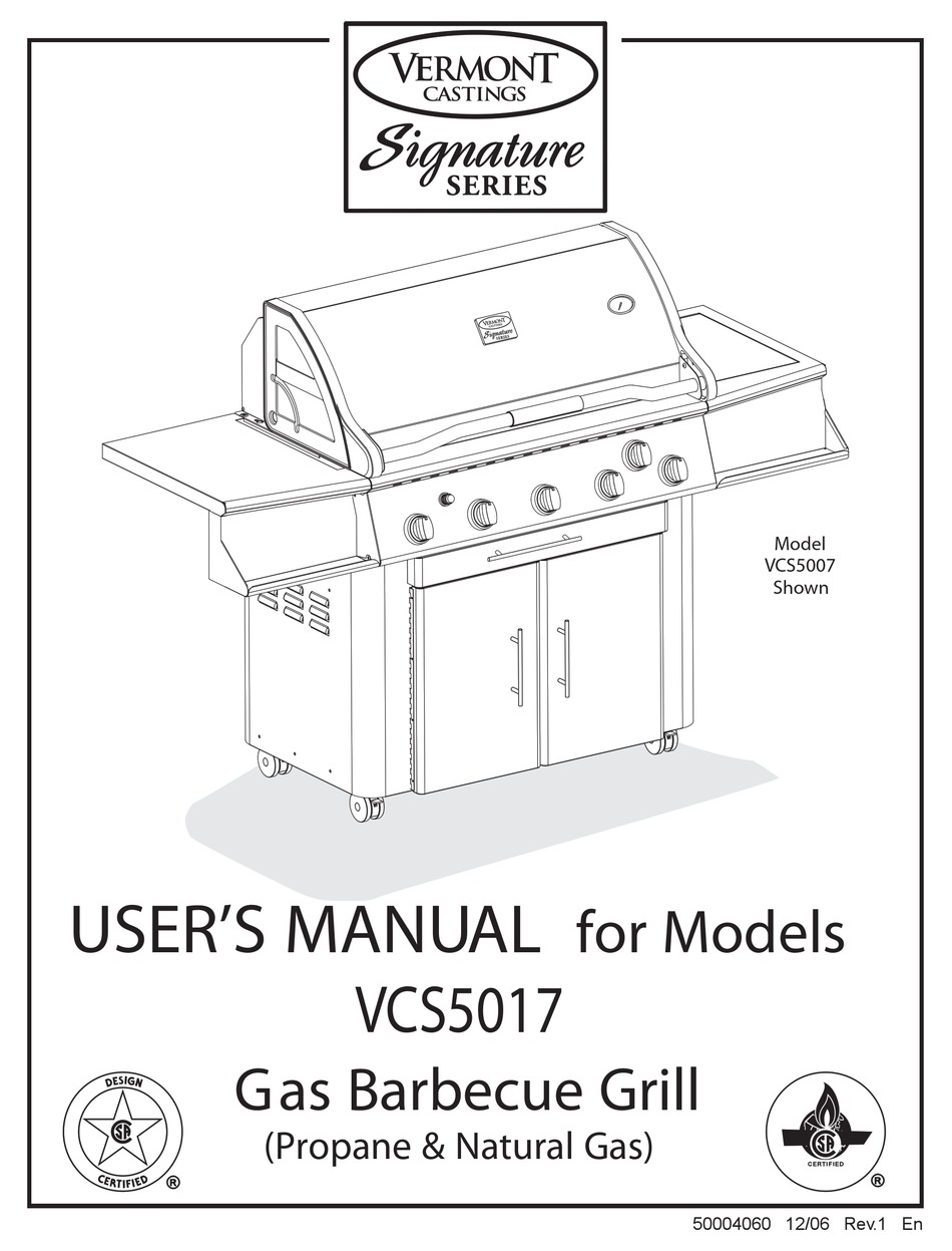 VERMONT CASTINGS VCS5017 USER'S MANUAL & ASSEMBLY Pdf Download ManualsLib