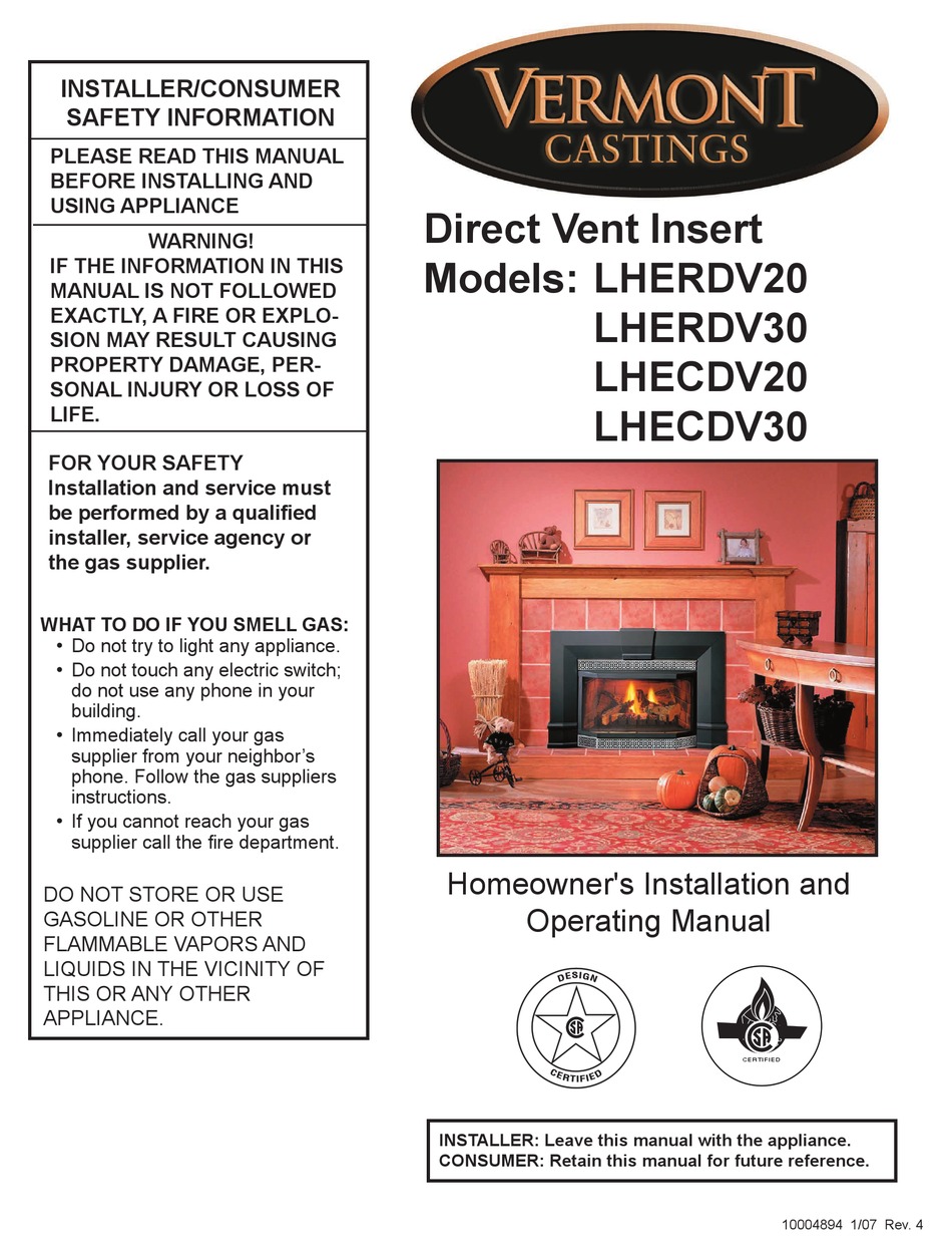 VERMONT CASTINGS LHECDV30 HOMEOWNER