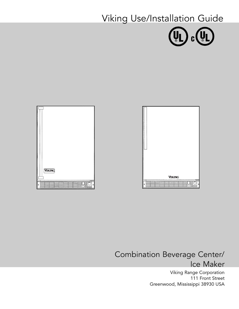 VIKING COMBINATION BEVERAGE CENTER USE & INSTALLATION MANUAL Pdf