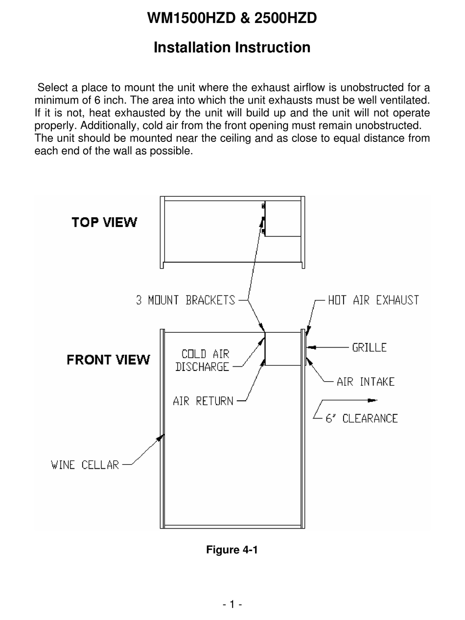 VINOTEMP WM1500HZD INSTALLATION INSTRUCTION Pdf Download ManualsLib