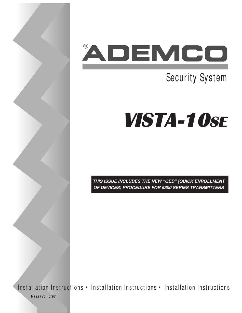 ADEMCO N7227V5 INSTALLATION INSTRUCTIONS MANUAL Pdf Download | ManualsLib
